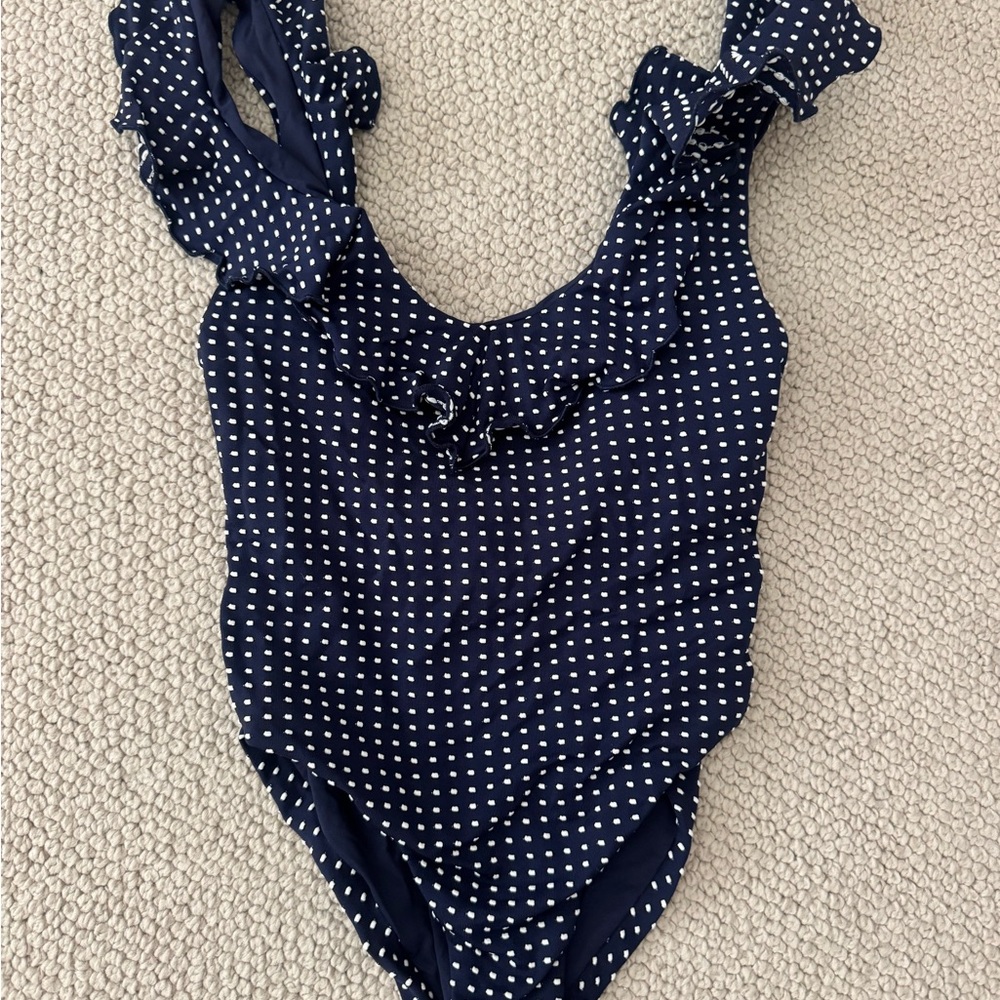 Eberjay Navy Polka Dot One-Piece Swimsuit